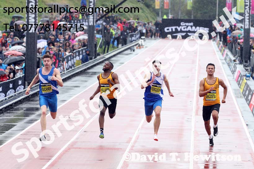English Schools boys 150 metres, 2018 Great North CityGames. Photo: David T. Hewitson/Sports for All Pics